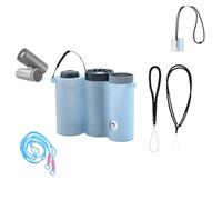 2-in-1 Portable Accessory Kit Compatible with Shark ChillPill FA022, Detachable Storage Case, Adjustable Crossbody Lanyard, Outdoor Carrying Set for Handheld Mini Fan (Smoky Blue)