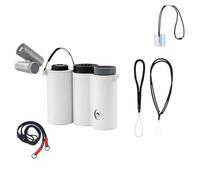 2-in-1 Portable Accessory Kit Compatible with Shark ChillPill FA022, Detachable Storage Case, Adjustable Crossbody Lanyard, Outdoor Carrying Set for Handheld Mini Fan (White)