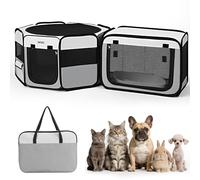 2-in-1 Portable Cat Playpen, [60 * 20in] Large Pet Playpen with Detachable Litter Box Enclosure Playpen, Pop-Up Indoor/Outdoor Puppy Kennel for Cats/Small Dogs/Rabbits, Foldable with Carry Bag