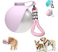 2-in-1 Portable Dog Water Bottle for Dogs, Foldable Pet Water Bottle for Travel, 285ML Leak Proof & Compact Dog Travel Water Bottle for Walks Hikes Road Trips Park Visits Travel (Pink A)