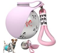 2-in-1 Portable Dog Water Bottle for Small Dog, Foldable Pet Water Bottle for Travel, Leak Proof & Compact Dogs Waters Dispenser with Drinking Bowl for Walking, Hiking, Puppy & Cat (Pink B)
