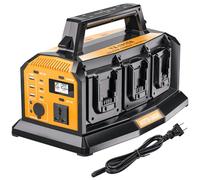 2 in 1 Portable Inverter Charger, 1200W Pure Sine Wave Inverter and 6A Fast Charger for DeWalt 20V Battery, 6-Port DC to AC Converter, 3 USB-A + 3 USB-C, LED Light