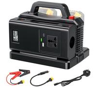 2-in-1 Portable Inverter Charger, 500W Pure Sine Wave Inverter & 2-Ports Charger Simultaneous Charging for DeWalt 18V Battery, DC 18V to AC Outlet 230V Power Converter for RV Camp Off-Grid