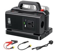 2-in-1 Portable Inverter Charger, 500W Pure Sine Wave Inverter & 2-Ports Charger Simultaneous Charging for Makita 18V Battery, DC 18V to AC Outlet 230V Power Converter for RV Camp Off-Grid