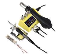 2 in 1 Portable Soldering Station 750W Hot Air Gun Soldering Iron for Cell-Phone BGA SMD PCB IC Welding Repair Tools Efficient Precision(A)