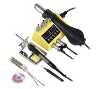 2 in 1 Portable Soldering Station 750W Hot Air Gun Soldering Iron for Cell-Phone BGA SMD PCB IC Welding Repair Tools Efficient Precision(B)