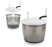 2-in-1 Portable Washer & Spin Dryer - Manual, No Electricity Needed,Hand Crank Operation for Camping, Apartments, Dorm, Travel,Compact with Suction Cup Base, 2kg Capacity Light Grey