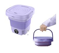 2 In 1 Portable Washing Machine 12x12x11.4in Foldable Upgraded Large Capacity Washer Suitable For Apartments, Dorm, Camping, RV, Travel Laundry(Purple)