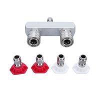 2 in 1 Pressure Washer Tip Stainless Steel Double Row Self Locking Nozzle 5000psi for Gardens Vehicles Driveways