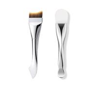 2-in-1 Professional Makeup & Skincare Duo: Double Ended Foundation Brush & Silicone Face Mask Applicator. For Liquid, Cream, Clay Masks. Vegan Synthetic Fiber, Hygienic Tool Kit for Women