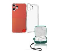 2-in-1 Protective Set: TPU Clear Silicone Case for Nothing CMF Phone 2 Pro, Silicone Case for CMF Buds 2 Wireless Earbuds - Dustproof, Shockproof, with Lanyard, Green