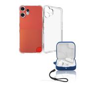 2-in-1 Protective Set: TPU Clear Silicone Case for Nothing CMF Phone 2 Pro, Silicone Case for CMF Buds 2 Wireless Earbuds - Dustproof, Shockproof, with Lanyard, Blue