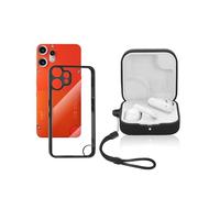 2-in-1 Protective Set: yystao Soft Silicone Case for CMF Phone 2 Pro & Matching Cover for CMF Phone 2 Pro Wireless Earbuds - Dustproof, Shockproof, with Lanyard - Sleek Design, Black