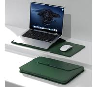 2-in-1 PU Laptop Sleeve Protective Case for MacBook Neo (A18 Pro) 2026 A3404 A3204,Built-in Stand & Magnetic Closure & Detachable Mouse Pad,Portable Slim Anti-Scratch & Anti-Slip (Dark Green)