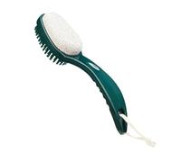 2 in 1 Pumice Stone Foot Brush, Scrubber with Handle Feet Exfoliating Dead Skin Massage Brush Pedicure Foot Care Tool(Green)
