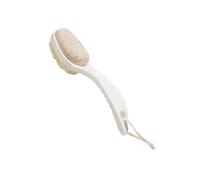 2 in 1 Pumice Stone Foot Brush, Scrubber with Handle Feet Exfoliating Dead Skin Massage Brush Pedicure Foot Care Tool(White)