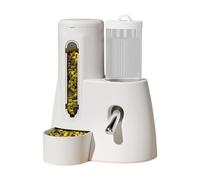 2 In 1 Rabbit Food Water Dispenser Pig Water Bottle Large Capacity Bunny Feeder For Cages Automatic Bunny Feeder For Rabbit Ferrets Pigs Hedgehog Hamsters Small A (White, One Size)