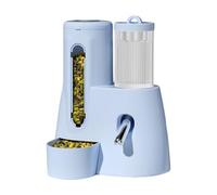 2 In 1 Rabbit Food Water Dispenser Pig Water Bottle Large Capacity Bunny Feeder For Cages Automatic Bunny Feeder For Rabbit Ferrets Pigs Hedgehog Hamsters Small A (Blue, One Size)