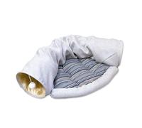 2-in-1 Rabbit Tunnel Bed with Removable Mat Multi-Purpose Play Rest Nest for Guinea Pig Ferret Hedgehog