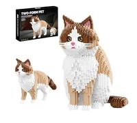 2 In 1 Ragdoll Cat Building Set for Adults, 2308 Pieces Mini Micro Building Blocks, Animal Bricks Model Toy, Cute Pet Figure Home Desk Decor, Birthday Gift for Teenagers