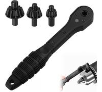 2-in-1 Ratchet Drill Chuck Key Wrench,Universal Chuck Key Replacement Tool for Drill,Double Head Drill Chuck Key Ratchet Wrench Tool with 3 Gears,Compatible with Most Electric Drills and Power Tools
