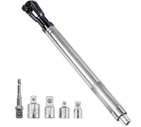 2 in 1 Ratchet Wrench Set, 1/2 Inch Drive Reversible Ratchet Handle with 5 Socket Adapters, Heavy-Duty Reversible Ratchet Socket Wrench Handle, Socket Wrench with Flexible Head for Automotive & DIY