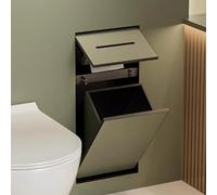 2-in-1 Recessed Bathroom Wall - Space-Saving Hidden Trash Can & Toilet Paper Holder - Tileable Tissue Cabinet nizer for Small Bathrooms