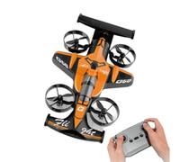 2-in-1 Rechargeable Dual-Mode Car Drone, Flying RC Car Drone, Dual Mode Remote Control Flying Cars Aircraft, Foam RC Quadcopters with LED Stunt Effects, Impact-Resistant Easy Control (Orange)