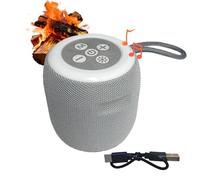 2-in-1 Rechargeable Fireplace Crackler Sound Box - Realistic Fire Crackling Audio for Electric and Gas Fireplaces (Grey, Standard)