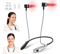 2-in-1 Red Light Therapy Device for Ears & Nose,Rechargeable 650nm LED Hands-Free Neck Design with Auto Shut-Off for Ear Comfort,Sinus Support& Daily Relaxation