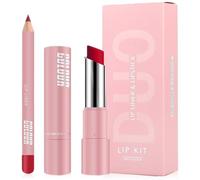 2-in-1 Red Lip Liner & Lipstick Set - Matte Lip Kit with Waterproof, Smudge-Proof Formula, Red Lipstick Long Lasting, Gifts for Women, teenage girls