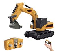 2-in-1 Remote Control Construction Truck, Transformable Crane & Forklift with 6 Functions, 1:64 Scale Alloy Toy for Kids 4+ | LED Lights & Real Sounds, Vehicles Toy for Adults Kids Boys Gifts (B)