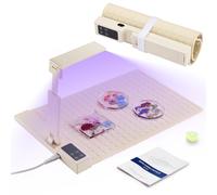 2-in-1 Resin Heating Mat& Adjustable UV Light+Leveling Instrument Silicone Foldable Heating Pad for Fast Curing Epoxy Molds,Resin Curing Machine for Silicone Molds with Smart Timer & Temp Control