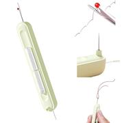 2-in-1 Retractable Needle Threader & Seam Rippers - 2025 New Stretchable Hand Sewing Tool for Knitting, Stitches, Embroidery | Easy Plug-in Threading & Quick Stitchs Remover (Green)