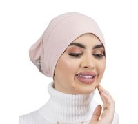2 in 1 Ribbed Hijab Under Hijab - LAMISHIJAB® Creation Islamic Turban Hat for Muslim Women Veiled Muslim Sh-4, Powder Pink