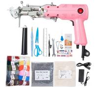 2 in 1 Rug Making Gun, Tufting Gun Starter Kit with Cloth/Yarn & Gadgets-5-40 Stitches/S, Tufting Kit, Rug Tufting Kit, Rug Making Kit, Rug Tufting Gun,Pink