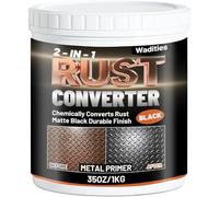 2-in-1 Rust Converter & Metal Primer, 1L Matte Black Rusty Inhibitor Paint for Metal, Ultra Automotive Rust Reformer & Seal, Heat Resistance Trailer Paint for Chassis, Frame, Marine, Industrial
