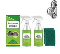 2-in-1 Rust Remover and Protector Spray,Multipurpose Rust Stain Remover,Heavy Duty Metal Cleaner for Vehicles,Tools,Chains,Iron Out Rust Stain Remover (2PCS)
