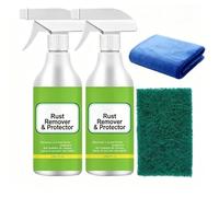 2-In-1 Rust Remover and Protector Spray, Rust Stain Remover, Rust Remover for Metal, Multipurpose Metal Cleaner for Vehicles, Tools, Chains, Automotive Part, Fast Acting Rust (2PC)