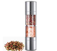 2 in 1 Salt and Pepper Mill Manual Adjustable Salt Shaker with Adjustable Ceramic Grinder Suitable for Kitchens, Restaurants, BBQ Stands etc