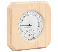 2-in-1 Sauna Hygrothermograph and Hourglass Set Made of Solid Pine Wood with Heat-resistant Glass, 15-Minute Hourglass, Sauna Accessories for Relaxation and Wellness in the Steam Room