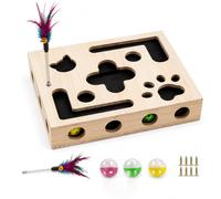 2-in-1 Scratching Puzzle with Sandpaper, Interactive Nail File Box for Stress-Free Claw Care for Home Cats, Scratching Boxes for Cats Playing, Relaxing and Claw Sharpening
