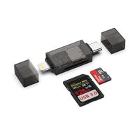 2 in 1 SD Card Reader for iPhone/Android, Lightning USB C to SD/MicroSD Card Viewer Reader, USB C Camera Memory Card Adapter Type C for iPhone 17/16/15/14/13/12, i-Pad, Macbook, Samsung S26/S25/S24