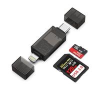 2 in 1 SD Card Reader, Lightning USB C SD Card Reader for MicroSD/SD, Camera Card Viewer Memory Card Reader, Digital Camera to iPhone Adapter for iPhone 17/16/15/14/13, i Pad, Android Samsung, Macbook