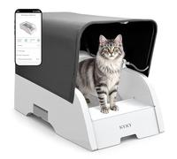 2 in 1 Self Cleaning Litter Box with APP Control, Open or Covered Canopy Design to Meet Cats' Varying Preferences, Large Automatic Cat Litter Box for Multiple Cats, Quiet, Odorless & Safe