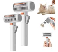 2-in-1 Self-Cleaning Pet Grooming Comb - Dual-Mode Deshedding Brush & Undercoat Rake with One-Click Hair Release for Dogs and Cats (Two)