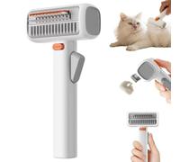 2-in-1 Self-Cleaning Pet Grooming Comb - Dual-Mode Deshedding Brush & Undercoat Rake with One-Click Hair Release for Dogs and Cats (One)