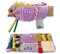 2-in-1 Sensory Fidget Sleeve for Dementia Alzheimer‘s, Wearable Arm Sleeve Unfolds into Activity Mat with Zipper, Fidget Toys for Seniors Adults Autism Anxiety Relief, Washable