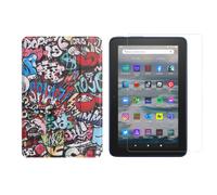 2 In 1 Set For Amazon Kindle Fire 7 12Th Gen. 2022 7 Inch Case + Glass
