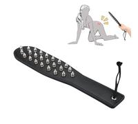 2 in 1 Sex Spanking Paddle for Adult, PU Leather Paddle with Single Sided Rivets for Couples Play, Slut Spank Paddle Whip Flogger for Bedroom, SM Sex Toys Flirt for Women Men Extreme Love